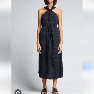 Vince. Twist-Front Midi Halter Dress